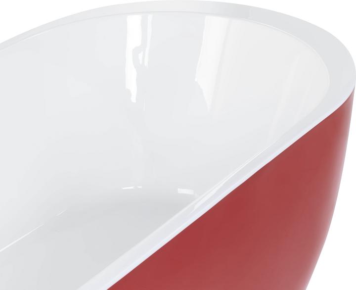 Actual product image Beliani Bath tub free-standing red oval 160 x 75 cm NEVIS (203 l, 160 cm, 75 cm)