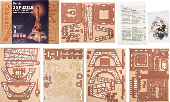 Image du produit Rolife Nuit à la Tour Eiffel - Modèle en bois