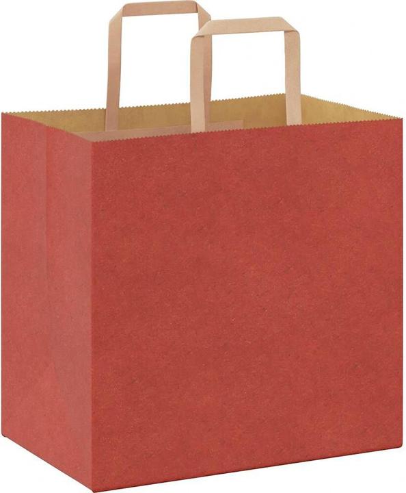 Actual product image VidaXL Kraft paper bags 50 pcs. with handle red 26x17x25 cm paper bag (Gift bag, 50 x)
