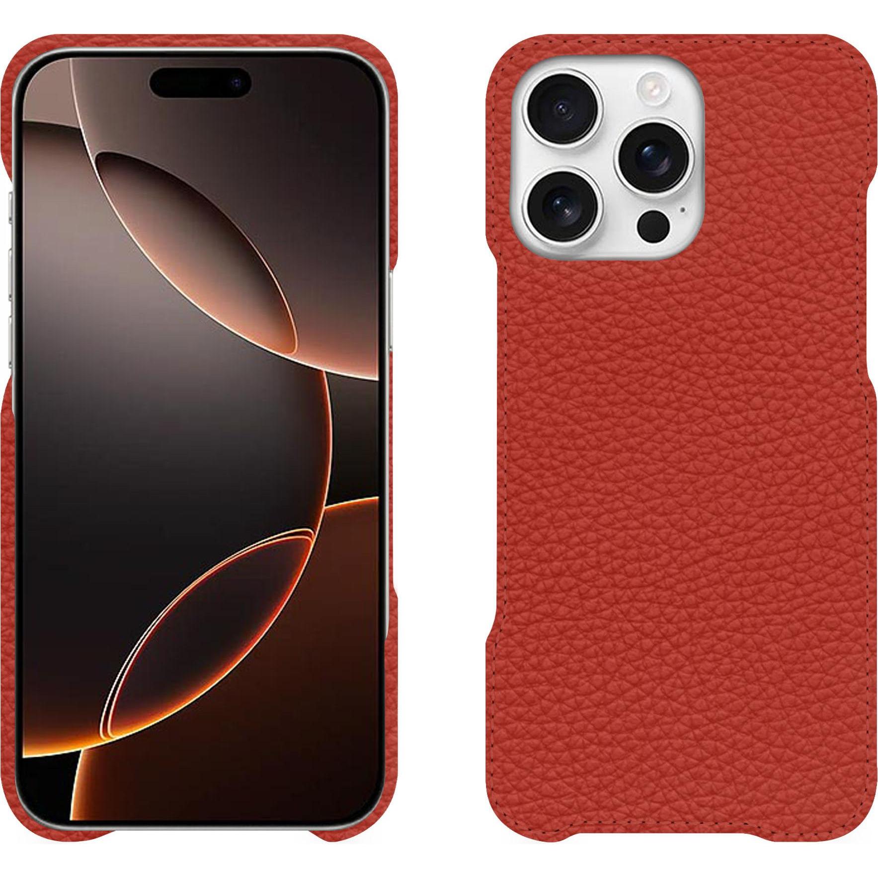 Noreve Lederschutzhülle (Apple iPhone 16 Pro), Smartphone Hülle, Orange