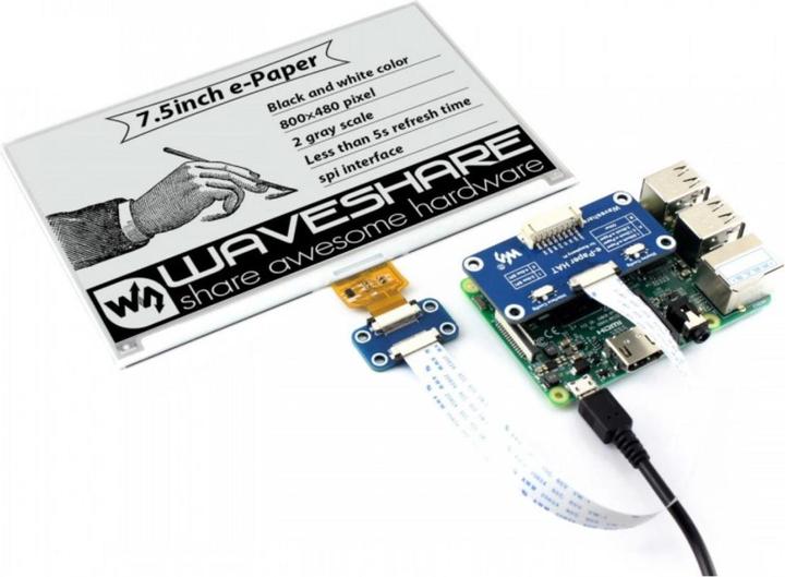 Actual product image WaveShare DEBO EPA 7.5 - Developer boards - Display ePaper, 7.5, black/white (13504)