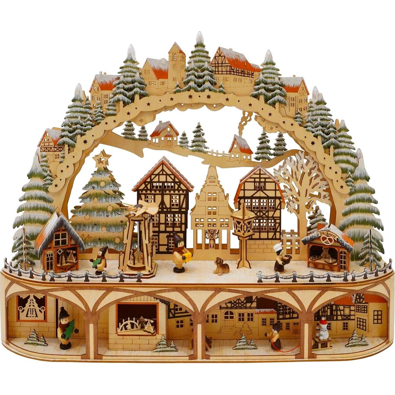 HTI-Living, Weihnachtsbeleuchtung, LED Schwibbogen Weihnachtsmarkt