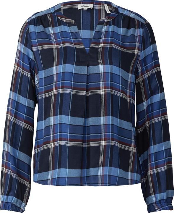 Immagine prodotto s.Oliver Bluse Karo-Bluse mit Faltendetail und elastischen Ärmelbündchen (36)