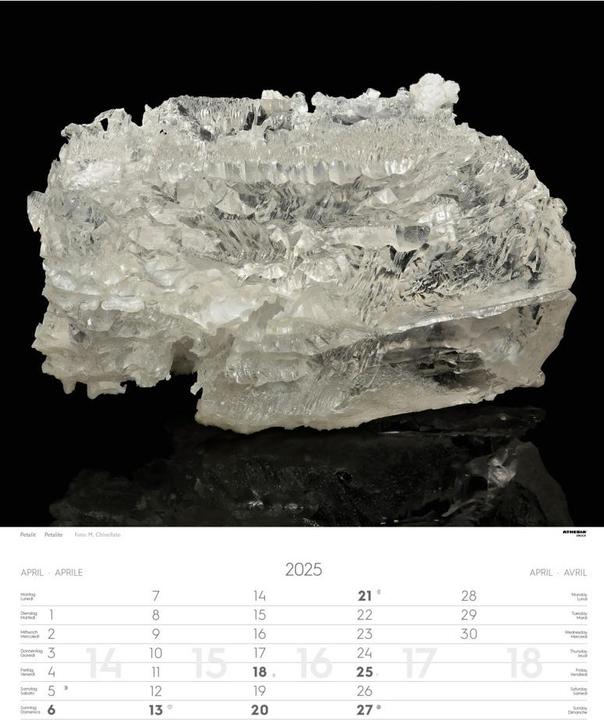 Produktbild Mineralien Kalender 2025 (Deutsch, Französisch, Italienisch, Englisch)