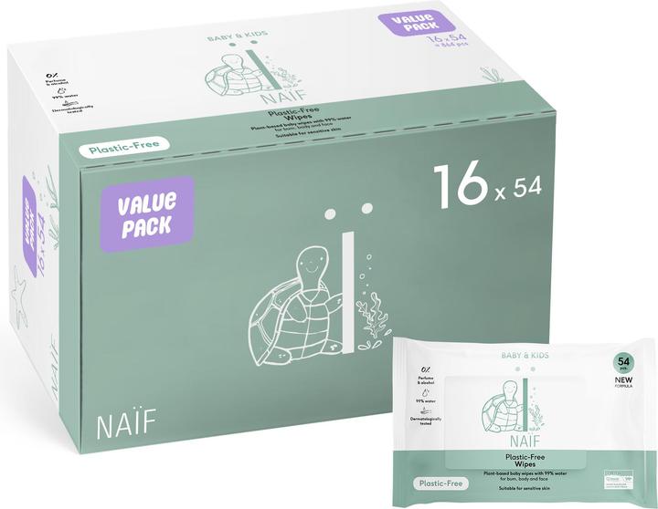 Actual product image Naïf Baby wet wipes (16 x 54 pcs.)
