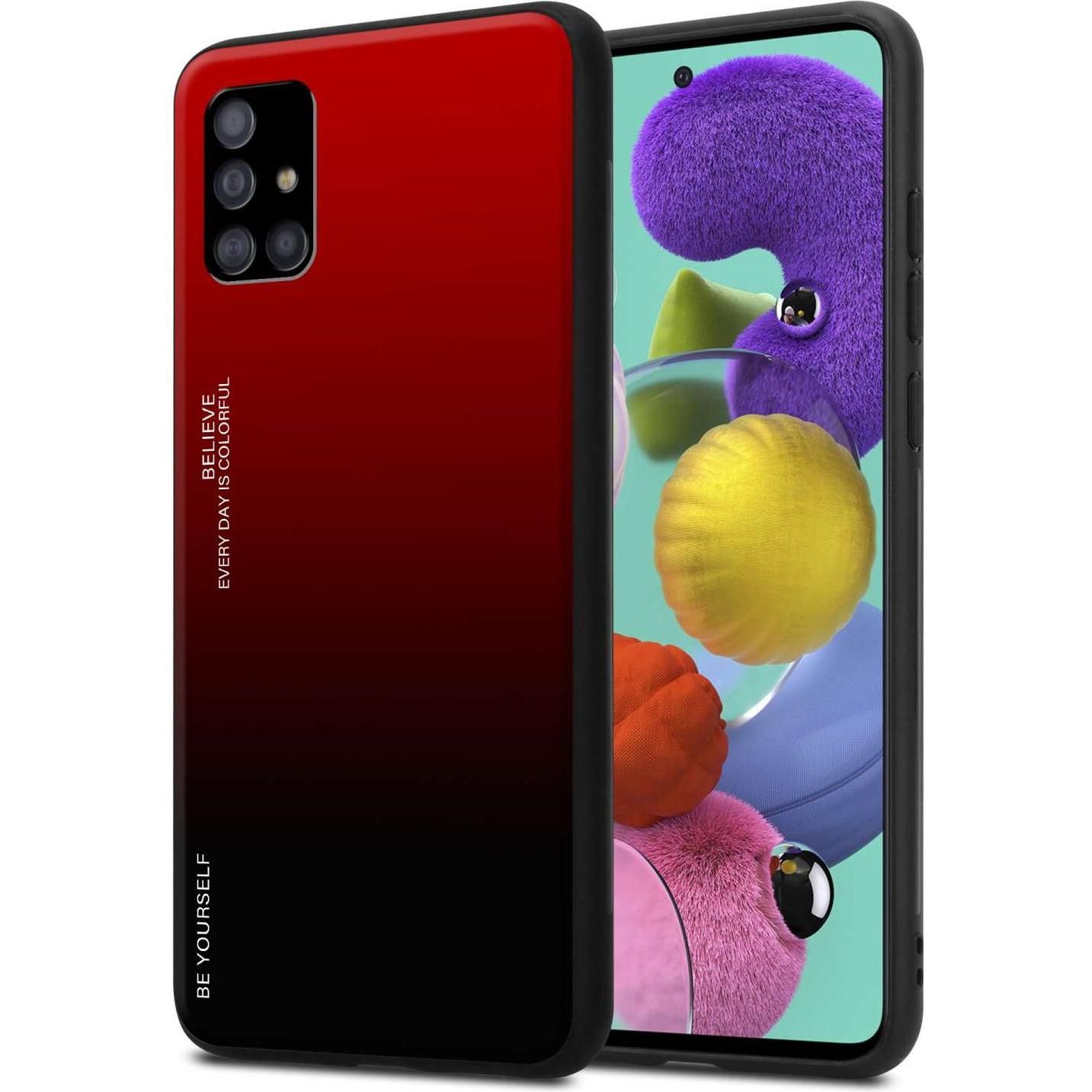 Cadorabo Hülle für Samsung Galaxy A51 5G TPU im 2 Farben Design (Samsung Galaxy A51 5G), Smartphone Hülle, Schwarz