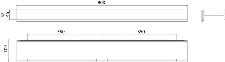 Produktbild Emco aura Duschreling, 800 mm, zwei Ablaufrinnen, schwarzmatt, 854513403 (800 mm)