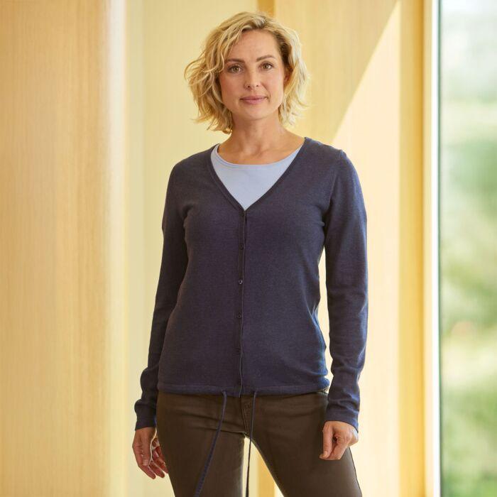 Produktbild Artime Gemusterter V-Neck Cardigan, weiche Qualität, ca. 62 cm (S)