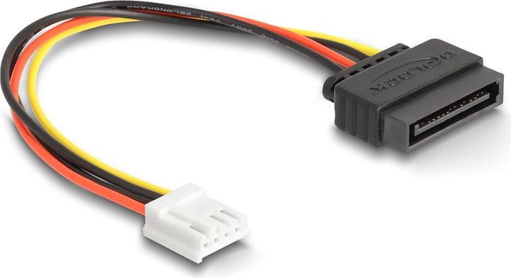 Produktbild Delock SATA Stromkabel 15 Pin Stecker zu 1 x Floppy 4 Pin Buchse 15cm (15 cm, 15 pin S-ATA, Floppy)