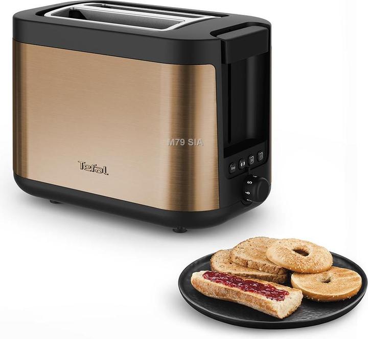 Tefal Coppertinto TT430G10 Grille-pain, 850 W, noir/cuivre, Or |