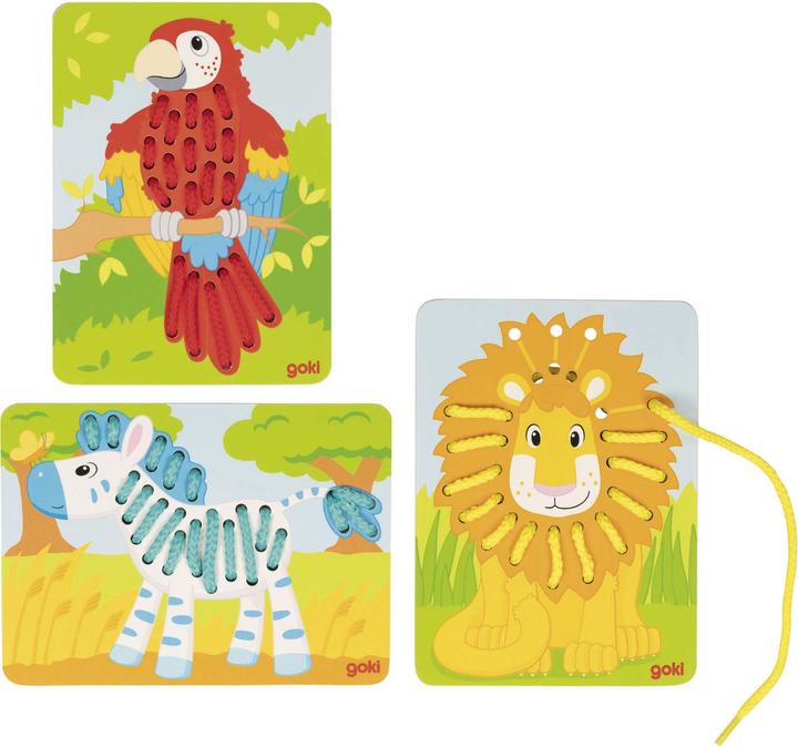 Produktbild Goki Schnürpuzzles aus Holz (3 Teile)