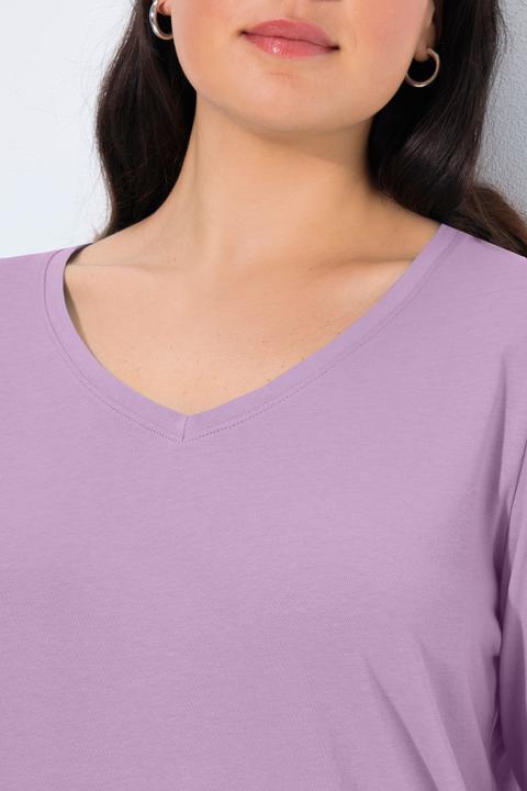 Produktbild Ulla Popken Shirt, Slim, V-Ausschnitt, Langarm (54)