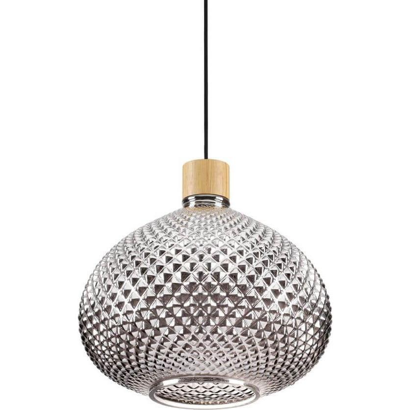 Ideal lux, Pendelleuchte, BERGEN Pendelleuchte E27 ⌀300mm dimmbar Rauchglas 238920 (E27)