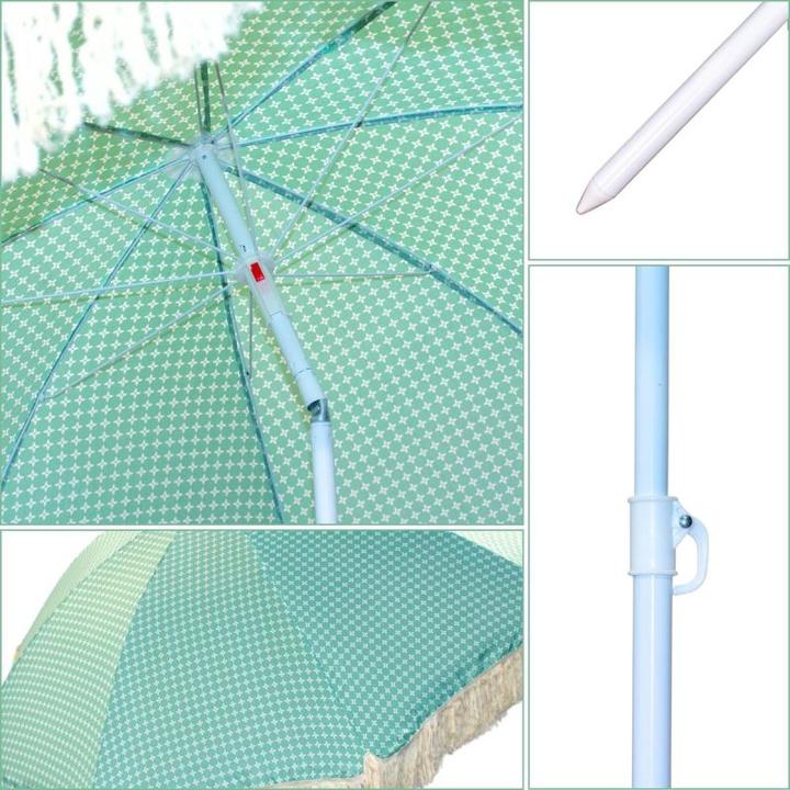 Immagine prodotto ProGarden Parasol Plażowo Ogrodowy Z Frędzlami 174cm Zielony
