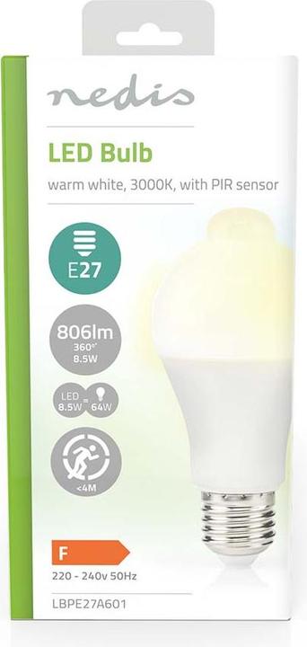 Actual product image Nedis LBPE27A602 LED lamp E27 A60 8.5 W 806 lm 3000 K White 1 piece (E27, 806 lm, 1x)