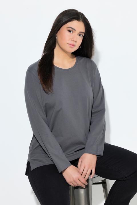 Produktbild Ulla Popken Shirt, Relaxed, Rundhalsausschnitt, Langarm (54)