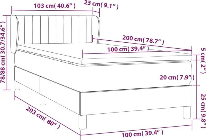Image du produit vidaXL Boxspringbett (100 x 200 cm)