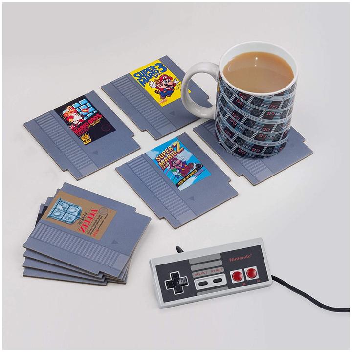 Actual product image Nintendo Tassenuntersetzer: NES Cartridges (8x, Glass coaster)