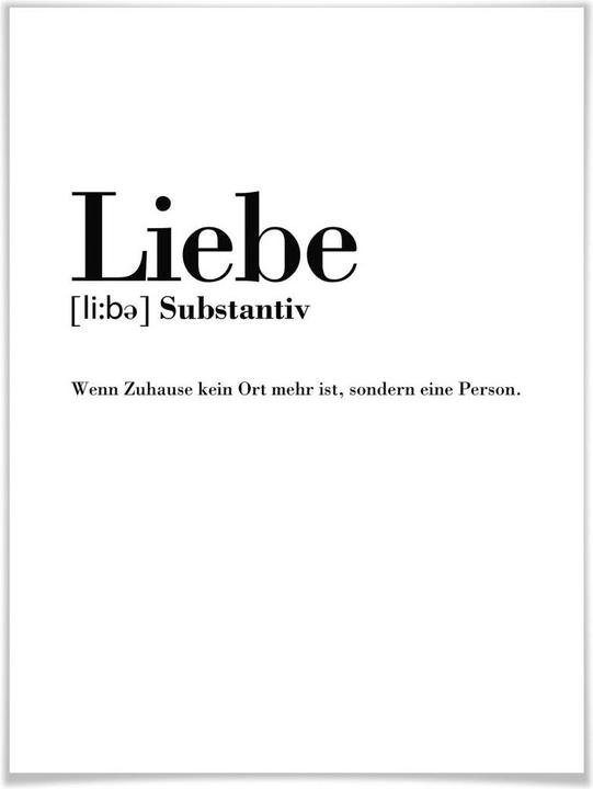 Produktbild Trenddeko Grammatik - Liebe (30 x 40 cm)