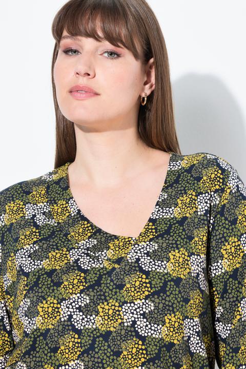 Produktbild Ulla Popken T-Shirt, Zipfelsaum, V-Ausschnitt, 3/4-Arm (58)