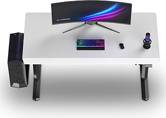 Actual product image Ultradesk Gaming-Tisch QUEST, 140x70cm, 72-120cm, schwarz-weiss