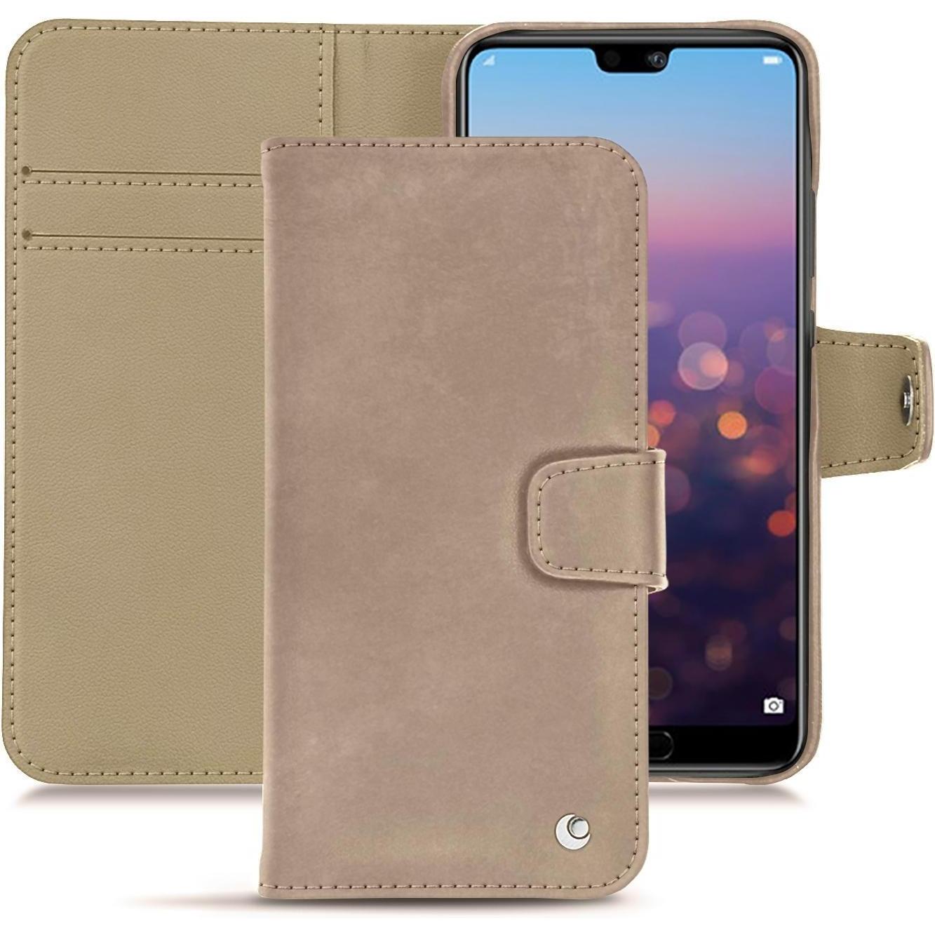 Noreve Lederschutzhülle Wallet (Huawei P20), Smartphone Hülle, Beige