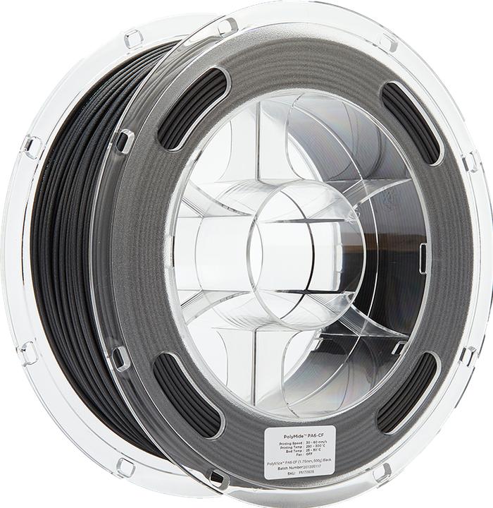 Produktbild Polymaker PolyMide PA6-CF - Black - 1.75mm (Carbon, Nylon, 1.75 mm, 2000 g)
