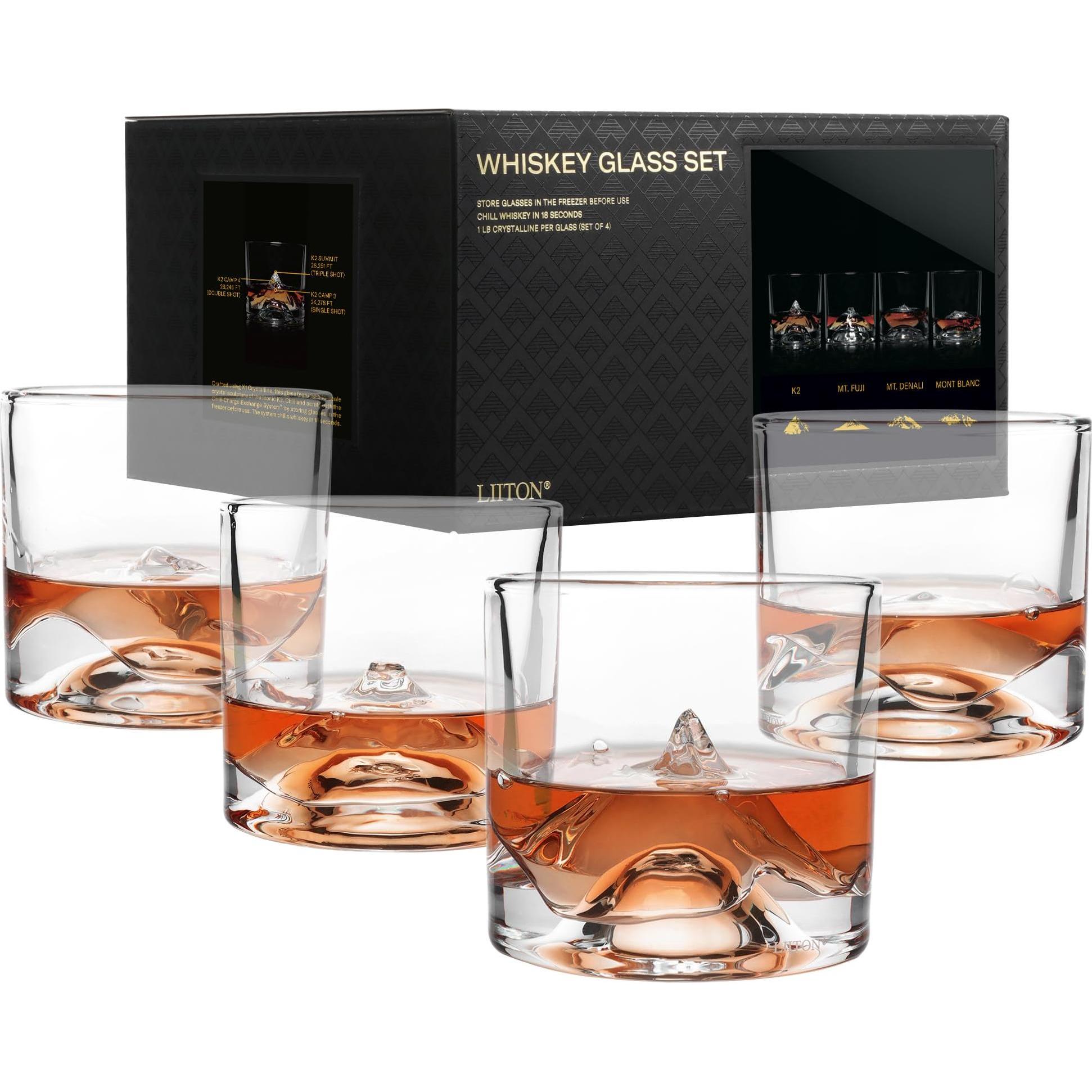 Lite-On The Peaks Whiskeygläser 4er-Set, Cocktailgläser, Transparent