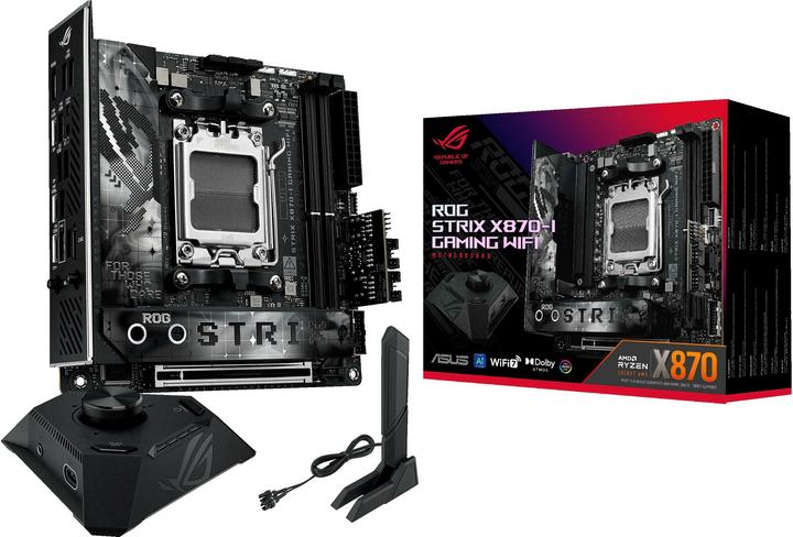 Productafbeelding ASUS ROG STRIX X870-I GAMING WIFI (mITX, X870, AM5, DDR5) (AM5, AMD X870, Mini-ITX)