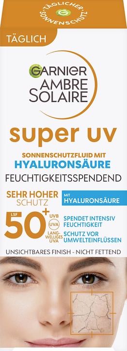 Garnier Ambre Solaire Sensitive expert+ Anti-Oxidative Super UV (Crème solaire visage, SPF 50+, 40 ml, 150 g)