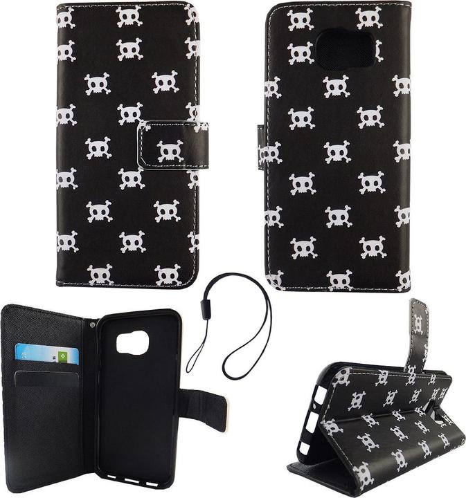 Produktbild König Design Schutz Hülle für Samsung Galaxy S6 Totenkopf Case Cover Tasche Book Style Neu (Samsung Galaxy S6)