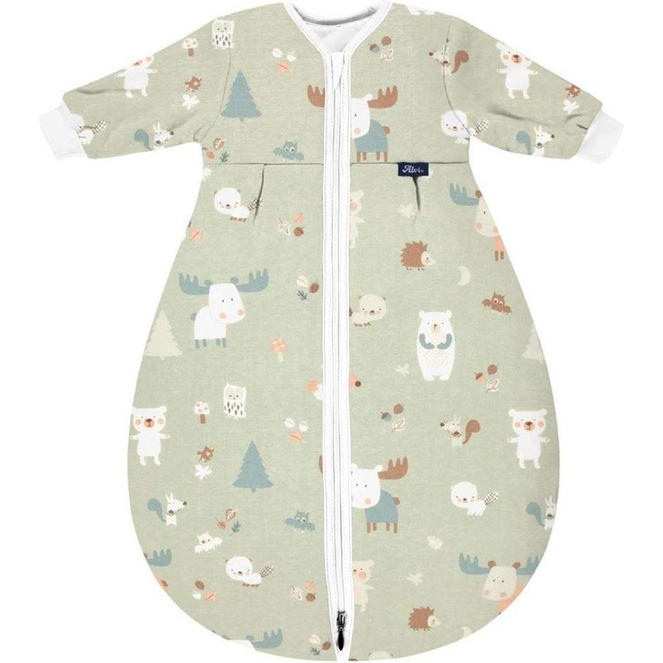 Alvi, Babyschlafsack, Schlafsäcke Kugelschlafsack Mäxchen Thermo mit Arm - Baby Forest (70 cm)