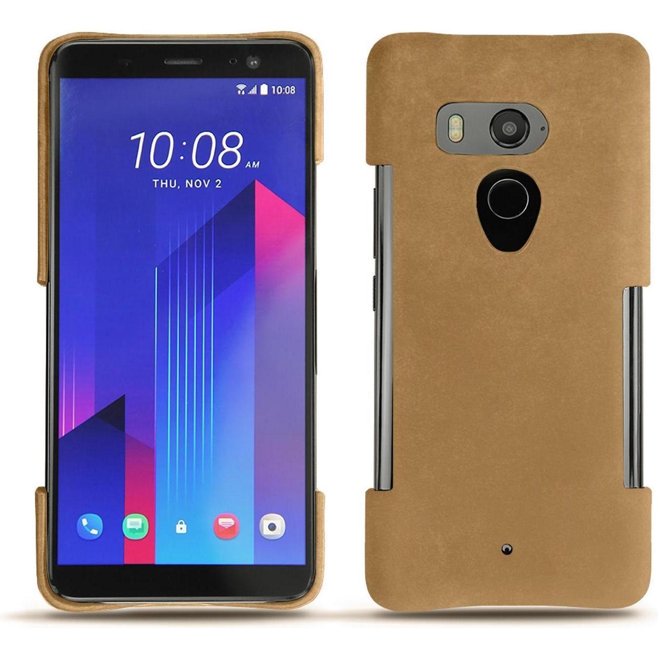 Noreve Lederschutzhülle (HTC U11+), Smartphone Hülle, Braun