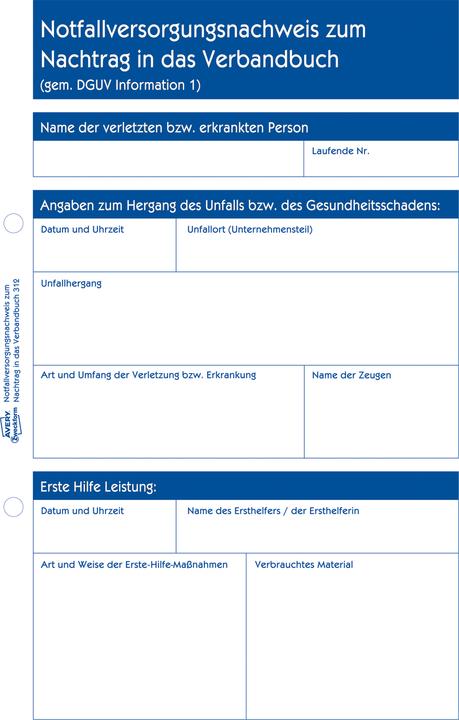 Produktbild Avery Erste Hilfe Meldeblock (50 x)