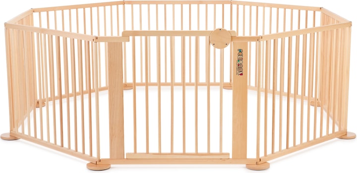 Actual product image Felibaby Strolch® 1+7 - Playpen Crawl Park Barrier Barrier made of solid beech (205 cm, 95 cm, Beech)