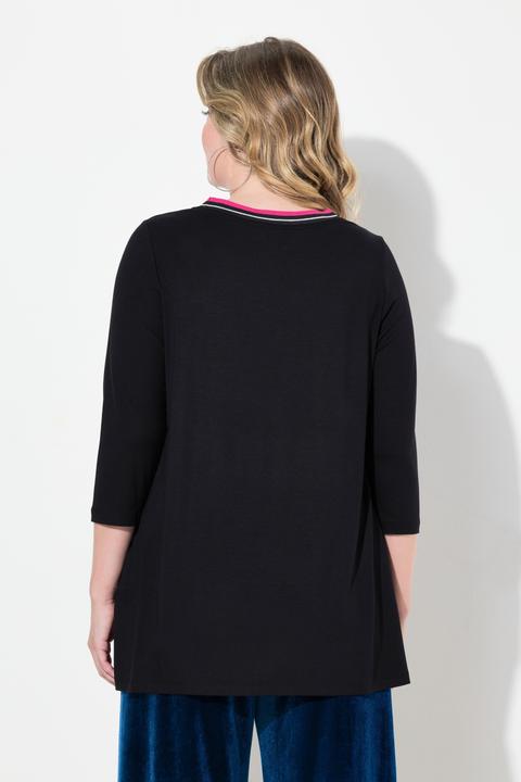 Image du produit Miamoda Blusenshirt, Satin mit Blütenmuster, Jerseyrücken (46)