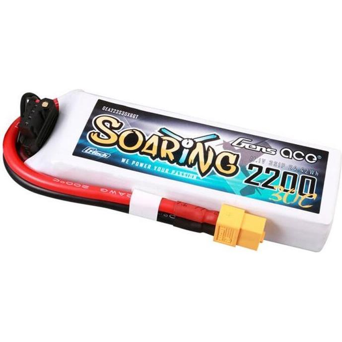 Gens Ace G-Tech Soaring 30C 3S1P Lipo (11.10 V, 2200 mAh) (GEA223S30X6GT)
