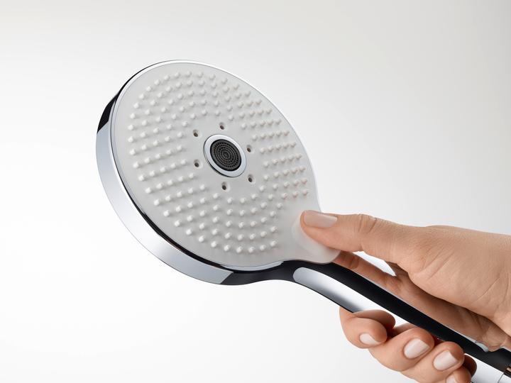 Actual product image Duravit Hand shower 120 3 jet Click! MinusFlow chrome / white (3 Beam types, 9 l/min)