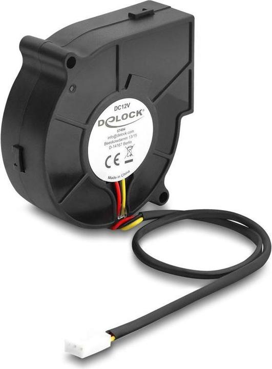 Produktbild Delock Radiallüfter / Lüftergebläse 12 V DC 75 x 75 x 25 mm mit 3-Pin Lüfteranschluss, schwarz (75 mm)