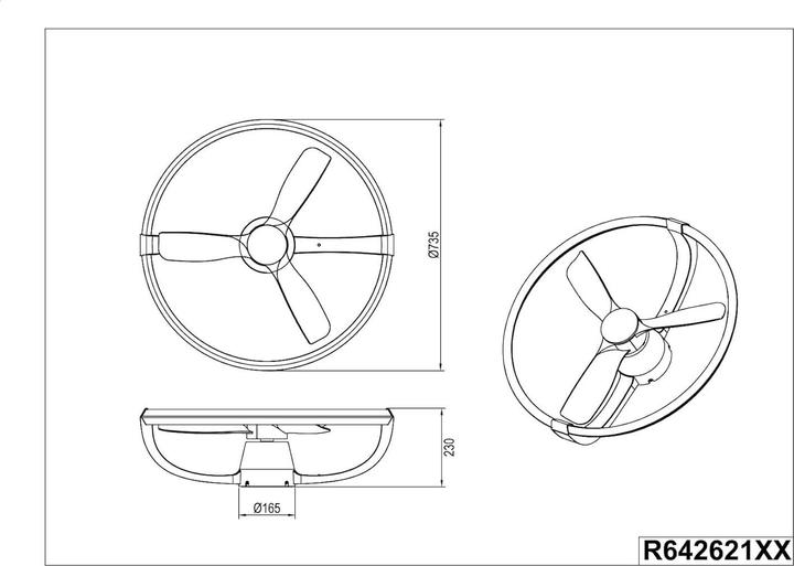 Actual product image RL live your light Ceiling Fan with Integrated Light, Remote Control, Dimmable, Night Light Mode (54 dB)