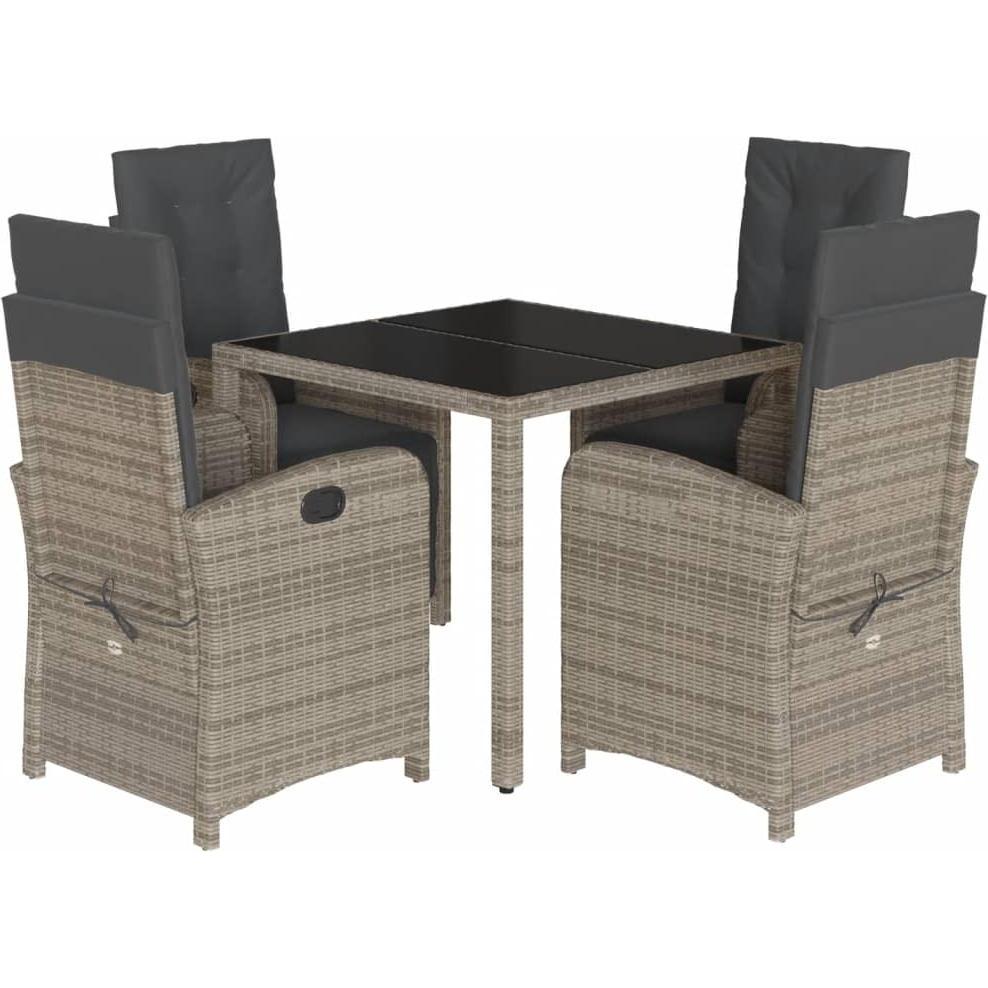 VidaXL, Gartentisch + Balkontisch, 10-tlg. Garten-Lounge-Set mit Kissen (90 cm)