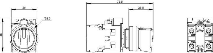 Produktbild Siemens Selector switch, 22mm, black, white