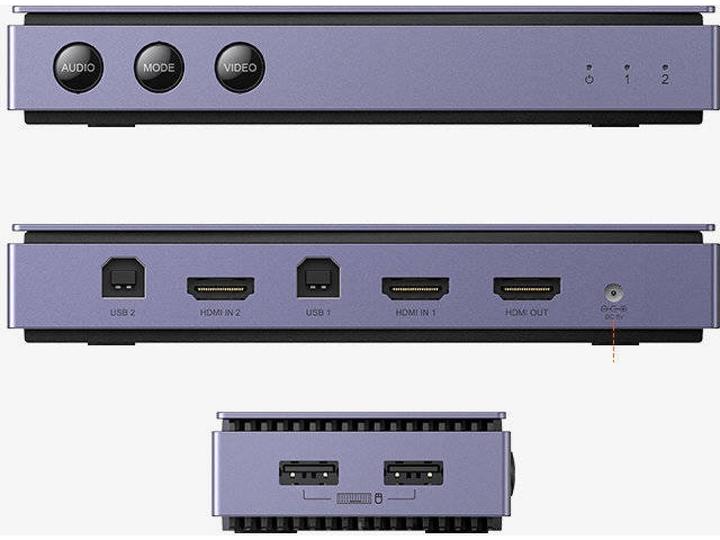 Actual product image Ugreen 2-in-1 HDMI USB KVM Switchbox with Splitscreen Function