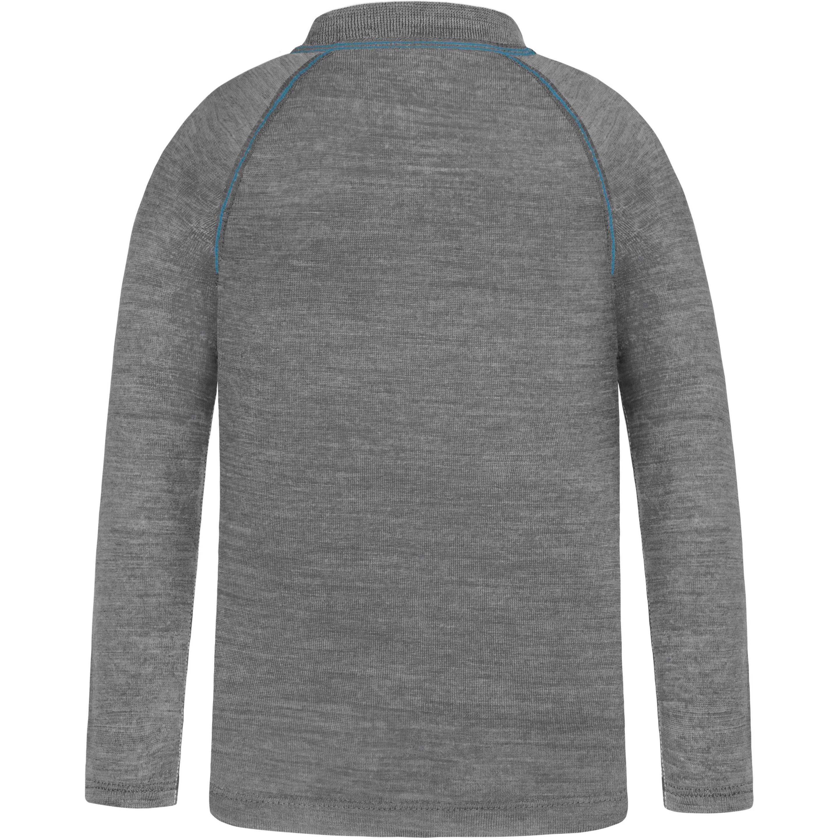 Thumbnail - Normani, Herren, Funktionsshirt, Kinder Merino Langarm mit 1/4 Zipper „Nyapari“ - 9545 (110, 116, 115 A), Grau, 110, 116...