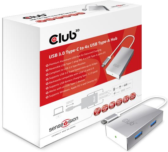 Produktbild Club 3D SenseVision USB Type-C Mini Dock (USB-A, 4 Ports)
