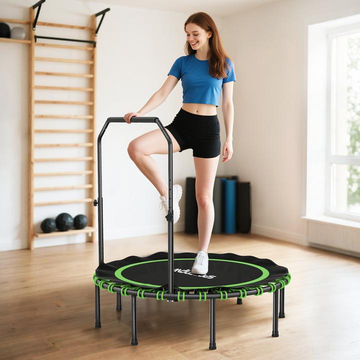 Actual product image SportNow Fitness Trampolin Stahl, Kunststoff Schwarz+Grün (122 cm)