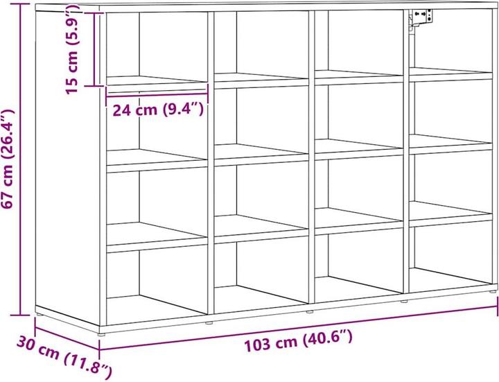 Immagine prodotto vidaXL Schuhschrank (30 x 30 x 67 cm)