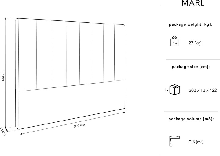 Actual product image Micadoni Marl (200 x 10 x 120 cm)