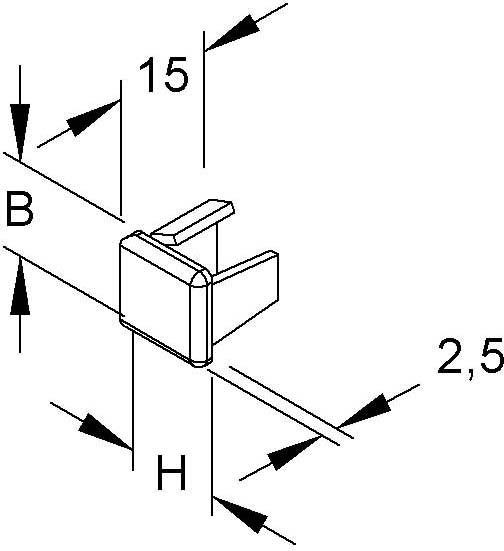 Image du produit Kleinhuis HKL E1515.3 Embout 15X15 blanc pur RAL 9010 E1515.3
