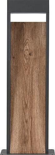 Actual product image Trio Lights LED outdoor wall light Salmon 546960135, die-cast aluminium anthracite/wood reproduction (1200 lm, IP44)